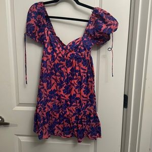 Pink and Blue Floral Dress